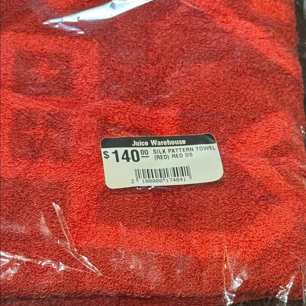 NWT 2022 CLOT EDISON CHEN x HIPPOPOTAMUS RED SILK PREMIUM ORGANIC RED BATH TOWEL